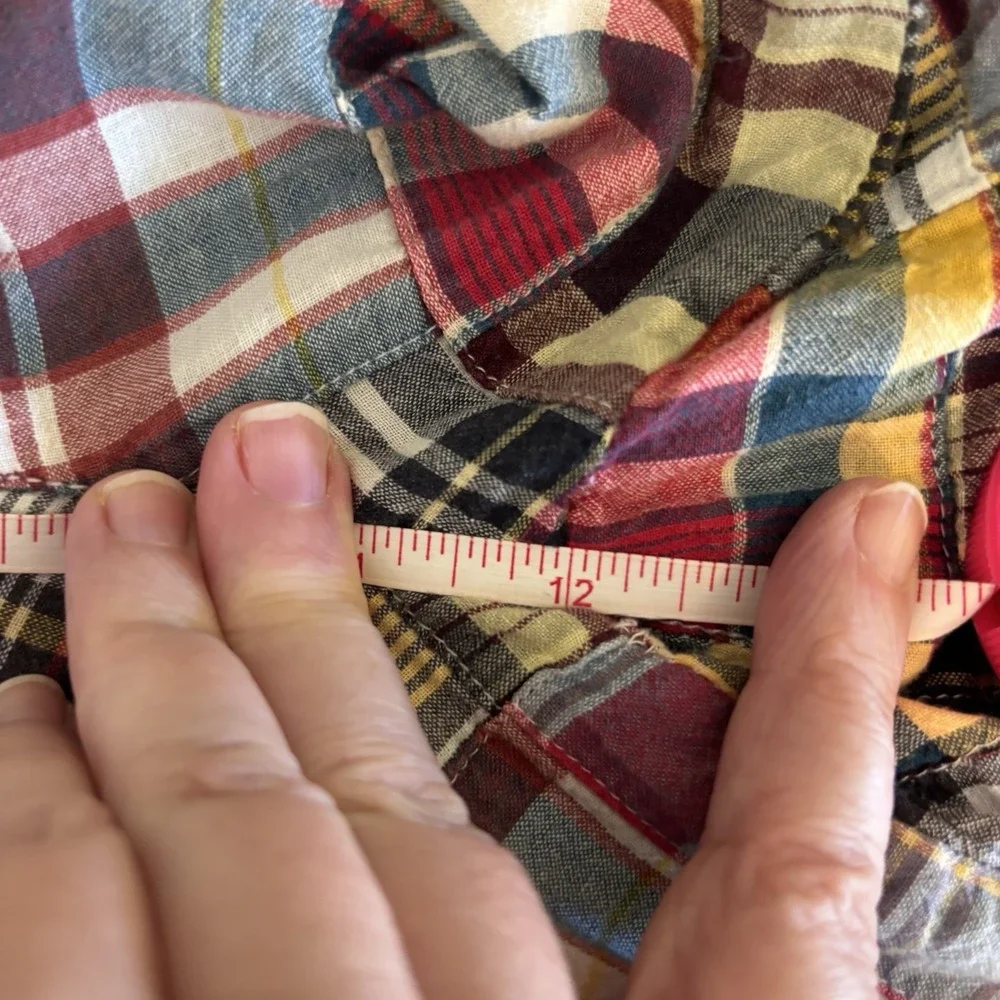 Vintage Snake Eyes Players Colorful Madras Plaid Patchwork Golf Shorts‎ Size 36